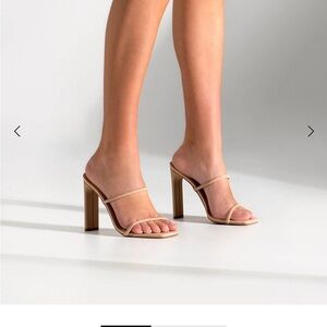 Elegant Beige High Heel Sandals